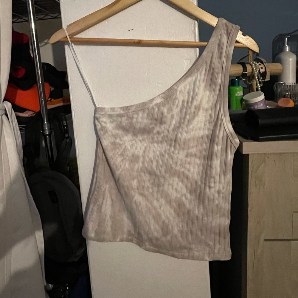One shoulder tie dye top